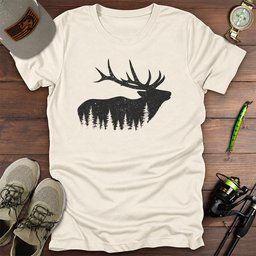 Elk Silhouette T Shirt Gift For Fishing Enthusiast