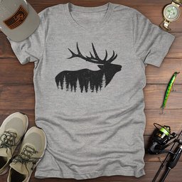 Elk Silhouette T Shirt Gift For Fishing Enthusiast