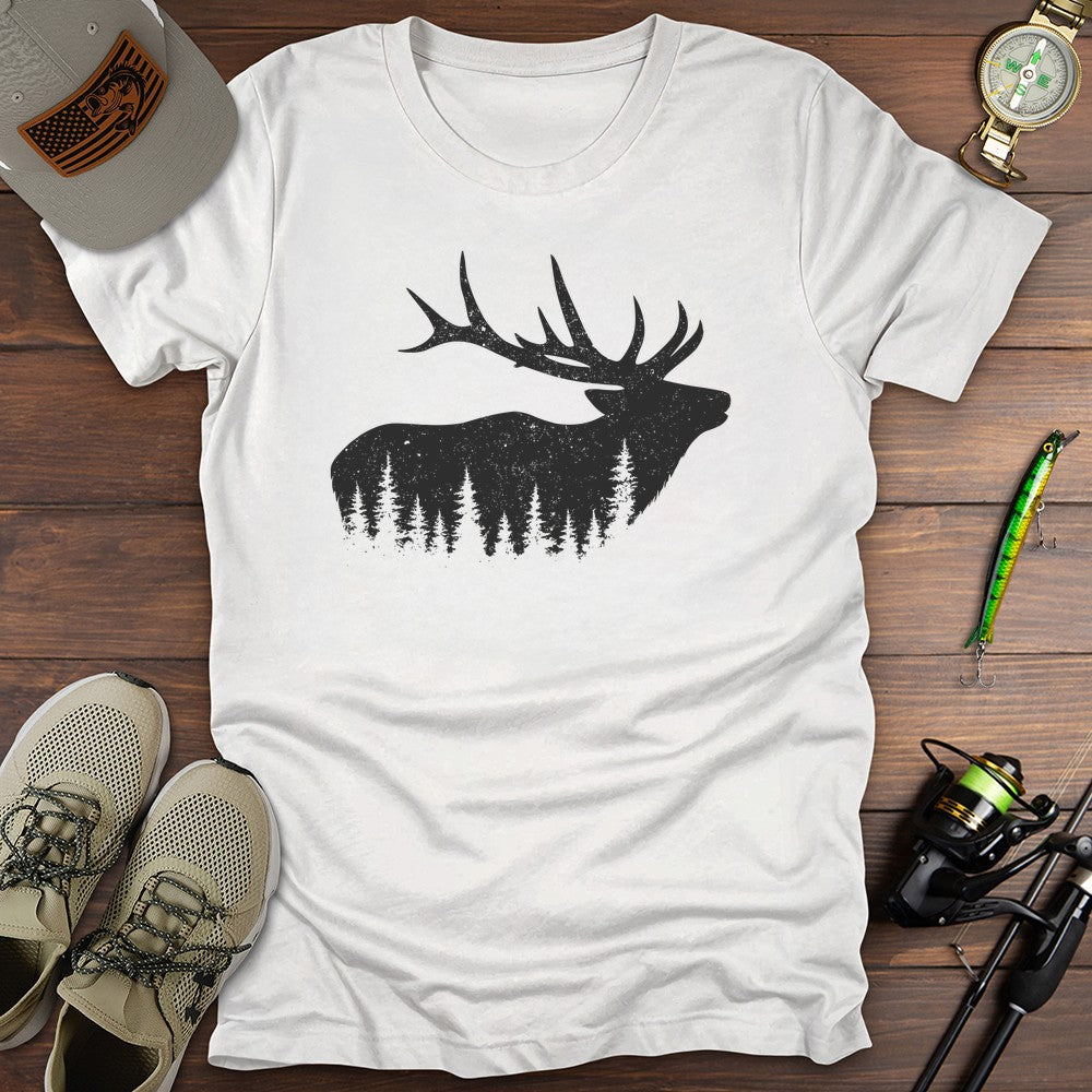 Elk Silhouette T Shirt Gift For Fishing Enthusiast