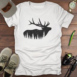 Elk Silhouette T Shirt Gift For Fishing Enthusiast