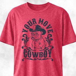 Your Move Cowboy Frenchie T Shirt Gift For Dog Lover