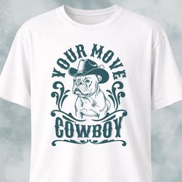 Your Move Cowboy Frenchie T Shirt Gift For Dog Lover