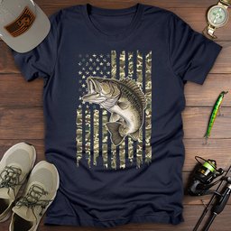 American Flag Bass Fishing T Shirt Gift For Fishing Enthusiast
