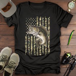 American Flag Bass Fishing T Shirt Gift For Fishing Enthusiast