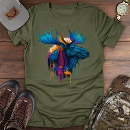 Color Rush Moose T Shirt Gift For Fishing Enthusiast