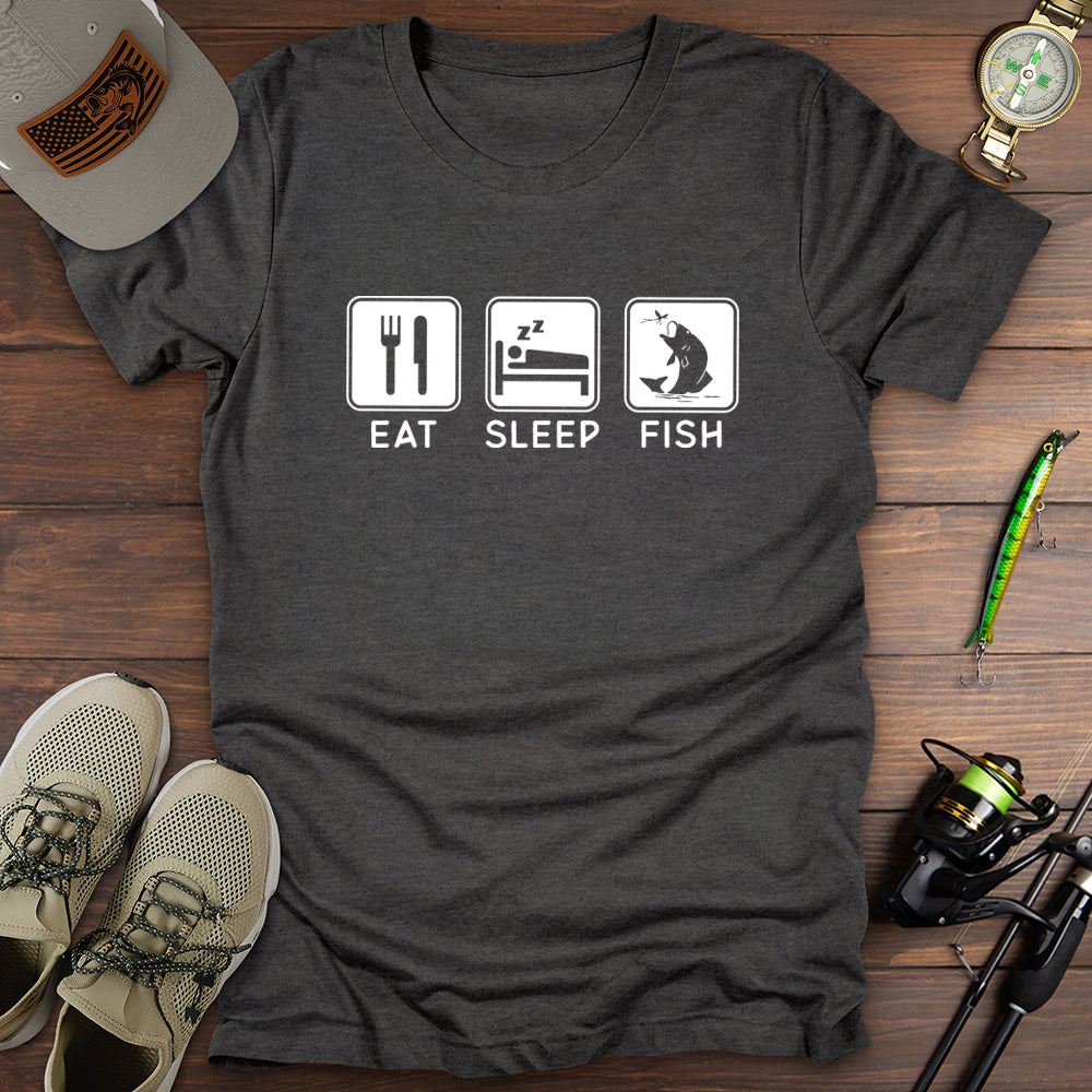 Eat Sleep Fishing T Shirt Gift For Fishing Enthusiast