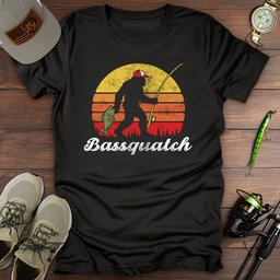 Bassquatch T Shirt Gift For Fishing Enthusiast