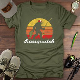 Bassquatch T Shirt Gift For Fishing Enthusiast