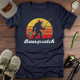 Bassquatch T Shirt Gift For Fishing Enthusiast