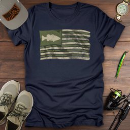 Bass Fishing American Flag T Shirt Gift For Fishing Enthusiast