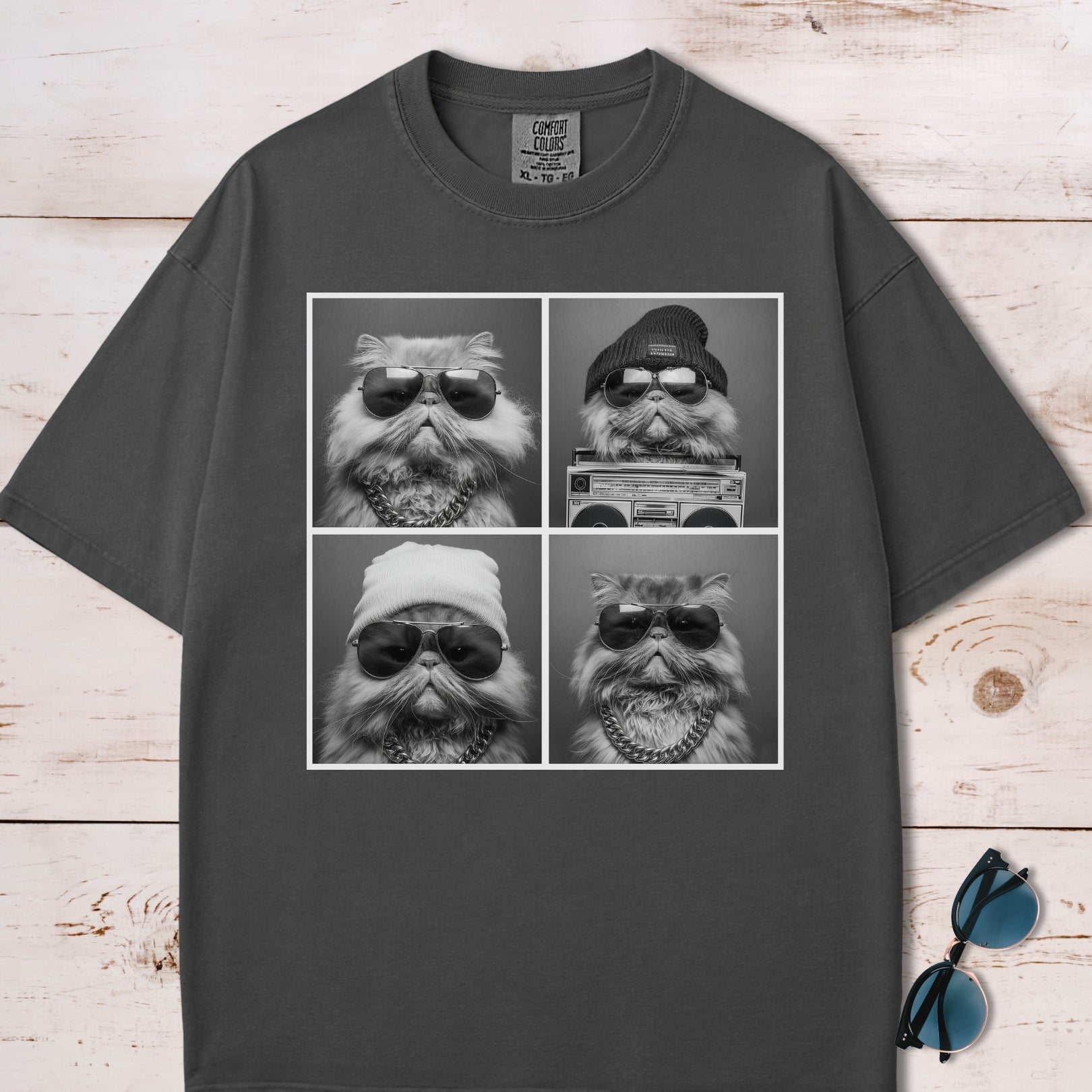 Y2k Graphic Cat Gang Collage T Shirt Gift For Cat Lover