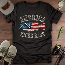 America Kicks Bass T Shirt Gift For Fishing Enthusiast