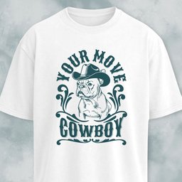 Your Move Cowboy Frenchie T Shirt Gift For Dog Lover