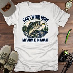 Arm In Cast T Shirt Gift For Fishing Enthusiast