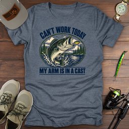 Arm In Cast T Shirt Gift For Fishing Enthusiast