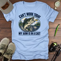 Arm In Cast T Shirt Gift For Fishing Enthusiast