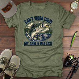 Arm In Cast T Shirt Gift For Fishing Enthusiast