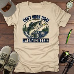 Arm In Cast T Shirt Gift For Fishing Enthusiast