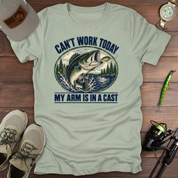 Arm In Cast T Shirt Gift For Fishing Enthusiast