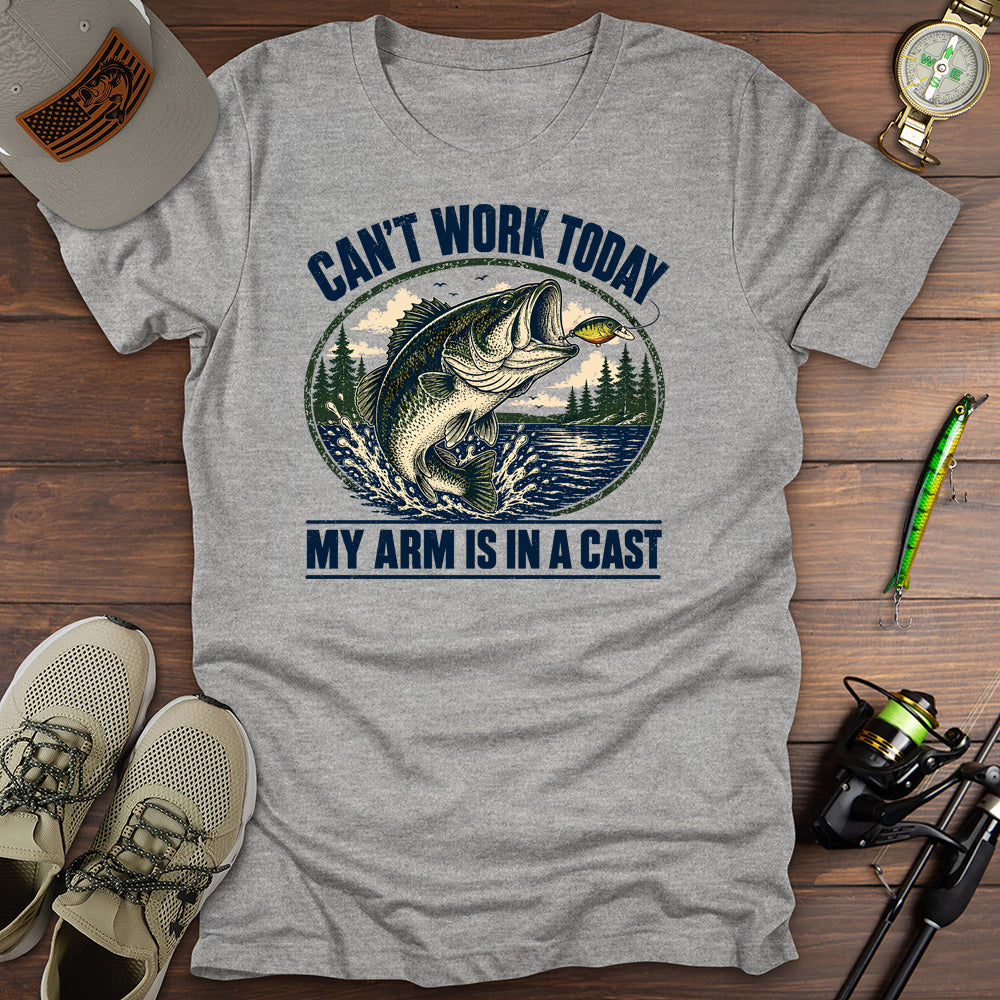 Arm In Cast T Shirt Gift For Fishing Enthusiast