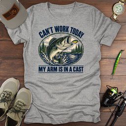 Arm In Cast T Shirt Gift For Fishing Enthusiast