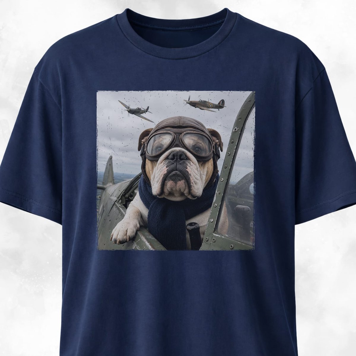 Ww2 Bulldog Pilot T Shirt Gift For Dog Lover