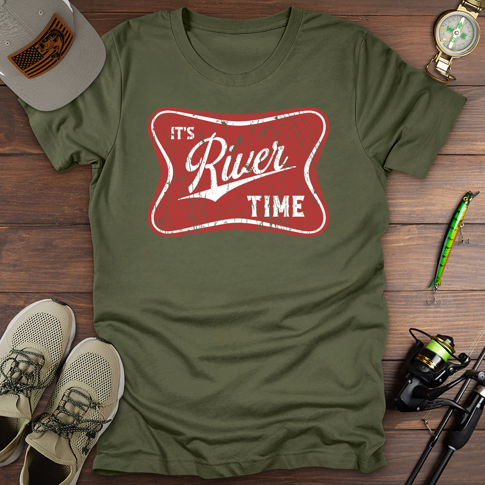 Its River Time T Shirt Gift For Fishing Enthusiast