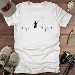 Heartbeat Fishing T Shirt Gift For Fishing Enthusiast