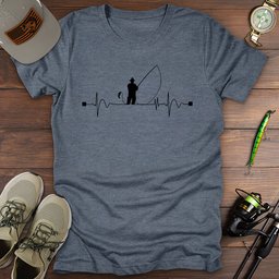 Heartbeat Fishing T Shirt Gift For Fishing Enthusiast