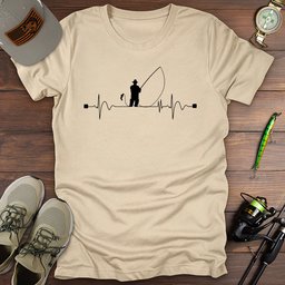 Heartbeat Fishing T Shirt Gift For Fishing Enthusiast