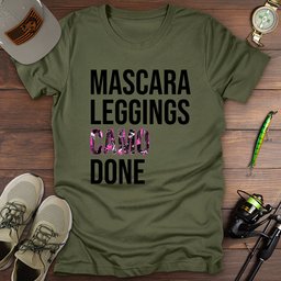 Mascara Leggings Camo Done T Shirt Gift For Fishing Enthusiast