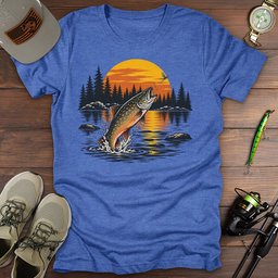 Golden Hour Trout Rise T Shirt Gift For Fishing Enthusiast