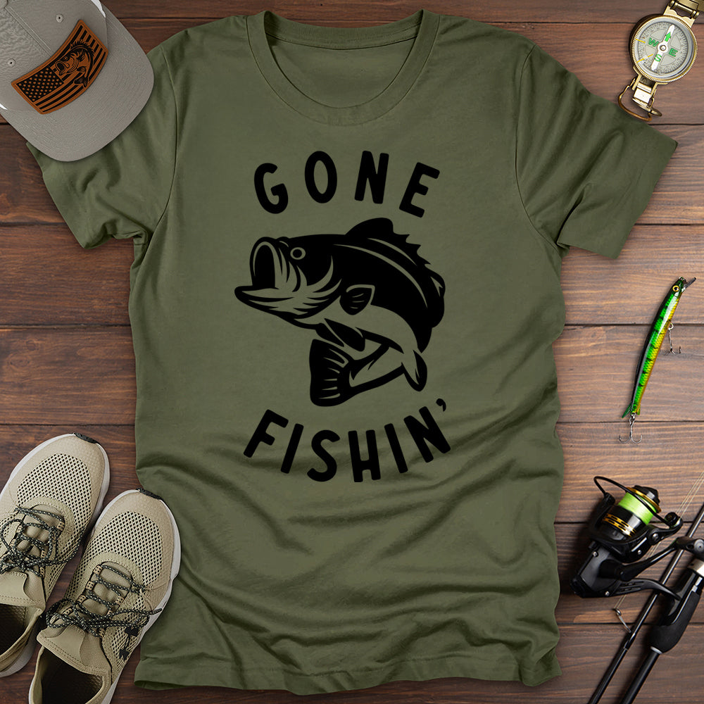Gone Fishin T Shirt Gift For Fishing Enthusiast