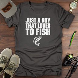 Just A Guy T Shirt Gift For Fishing Enthusiast
