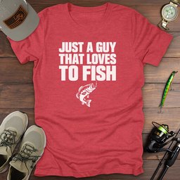 Just A Guy T Shirt Gift For Fishing Enthusiast