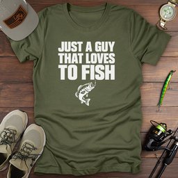 Just A Guy T Shirt Gift For Fishing Enthusiast