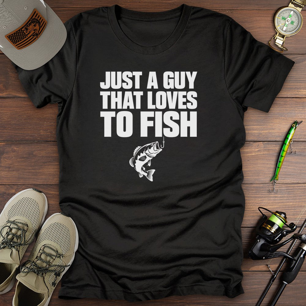 Just A Guy T Shirt Gift For Fishing Enthusiast