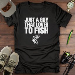 Just A Guy T Shirt Gift For Fishing Enthusiast