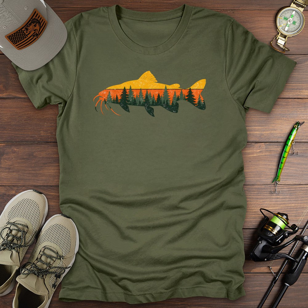 Forest Catfish T Shirt Gift For Fishing Enthusiast