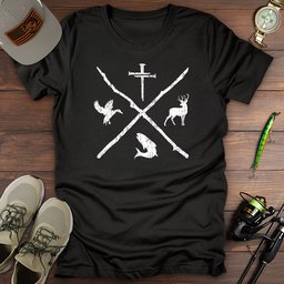 Nail Cross Fishing Hunting T Shirt Gift For Fishing Enthusiast