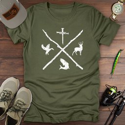 Nail Cross Fishing Hunting T Shirt Gift For Fishing Enthusiast
