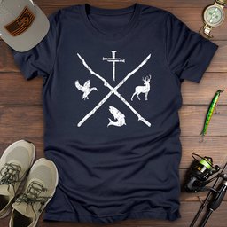 Nail Cross Fishing Hunting T Shirt Gift For Fishing Enthusiast