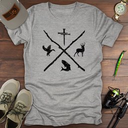 Nail Cross Fishing Hunting T Shirt Gift For Fishing Enthusiast