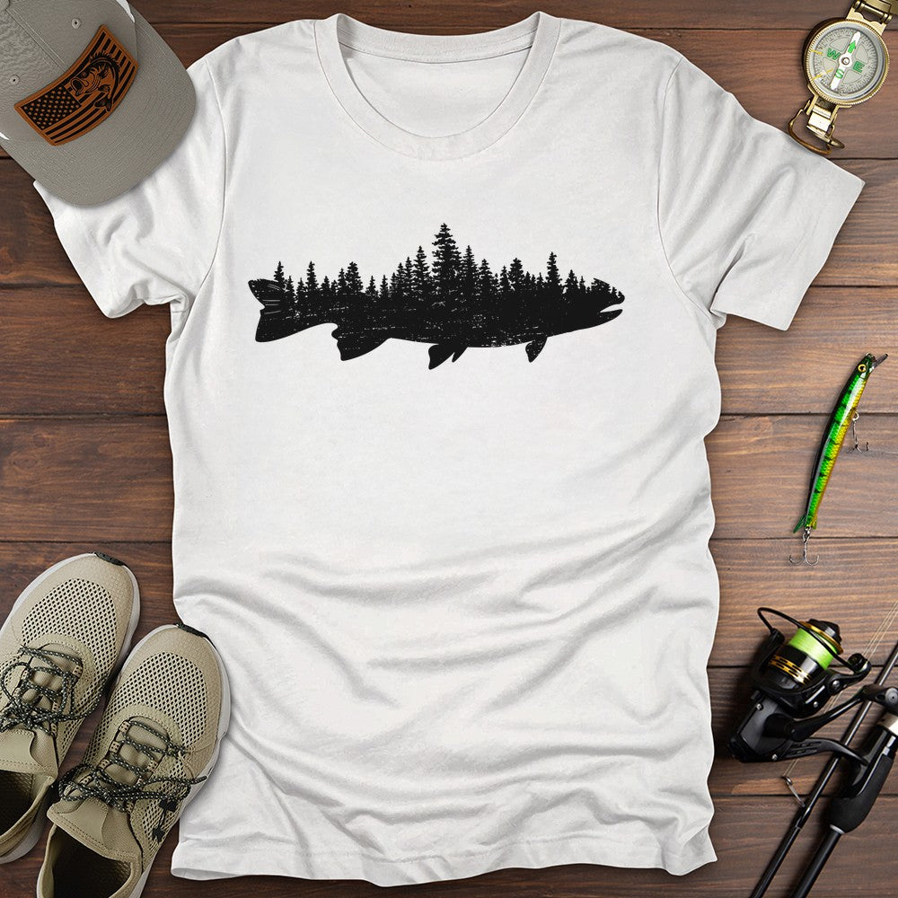 Forest Fish T Shirt Gift For Fishing Enthusiast