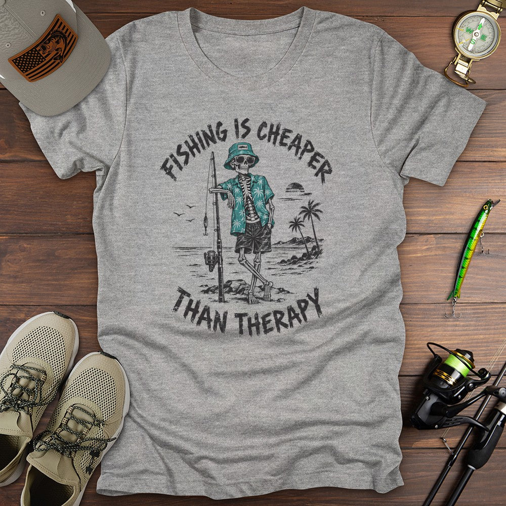 Fishing Is Cheaper T Shirt Gift For Fishing Enthusiast