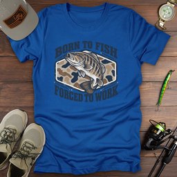 Forced To Work T Shirt Gift For Fishing Enthusiast