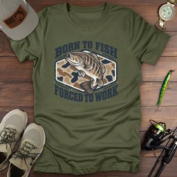 Forced To Work T Shirt Gift For Fishing Enthusiast