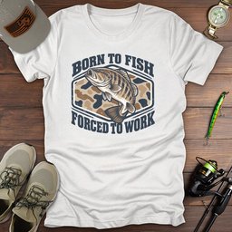 Forced To Work T Shirt Gift For Fishing Enthusiast