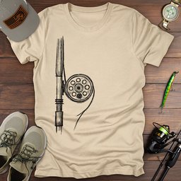 Fly Reel Sketch T Shirt Gift For Fishing Enthusiast