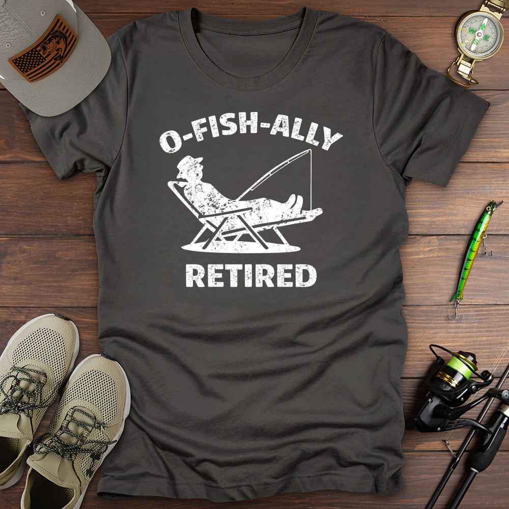 Ofishally Retired T Shirt Gift For Fishing Enthusiast